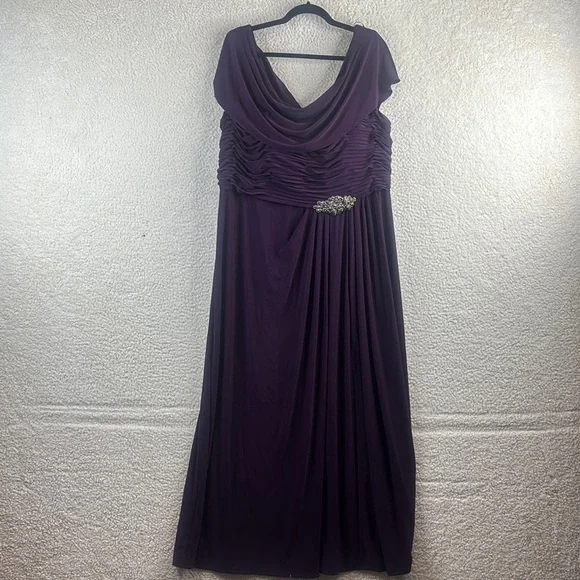 alex evenings eggplant dress Alex Evenings Victoria Empire Waist Gown Navy / 12